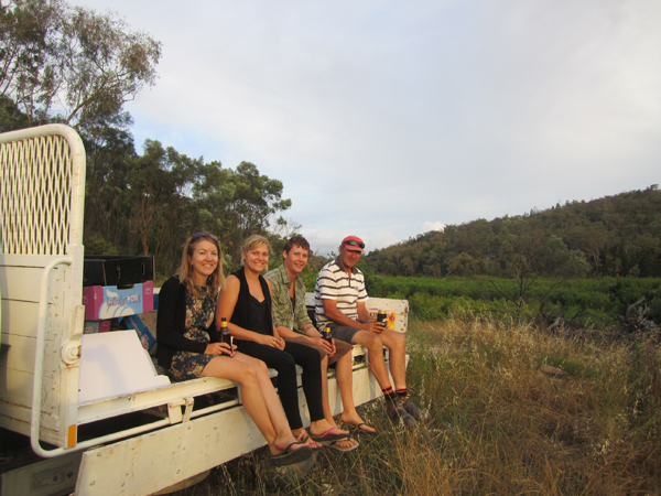 Beer on the back of a farm truck